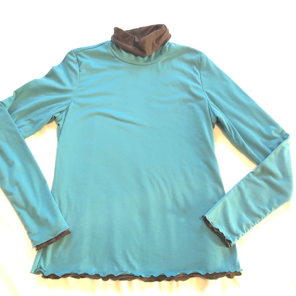 Athleta Double Layer Turtle Neck Medium Long Sleev